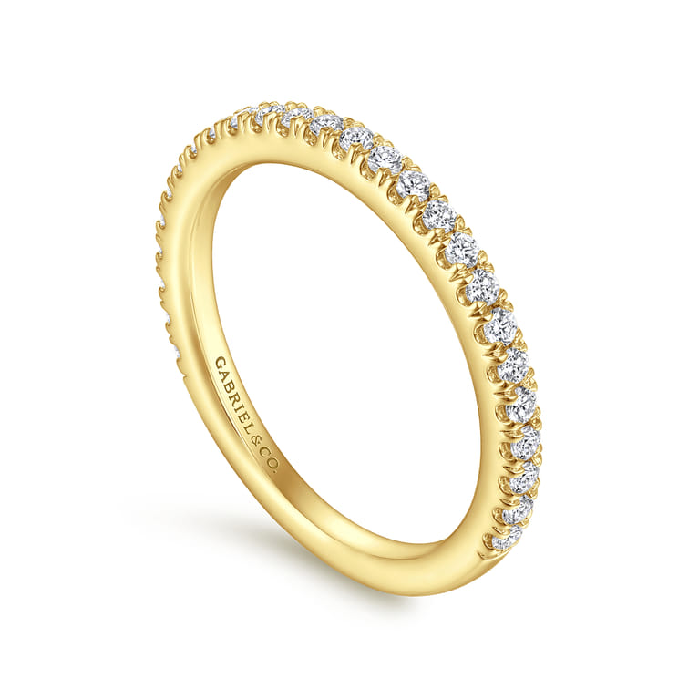 14K Yellow Gold Diamond Matching Wedding Band - 0.35 ct - Shot 3