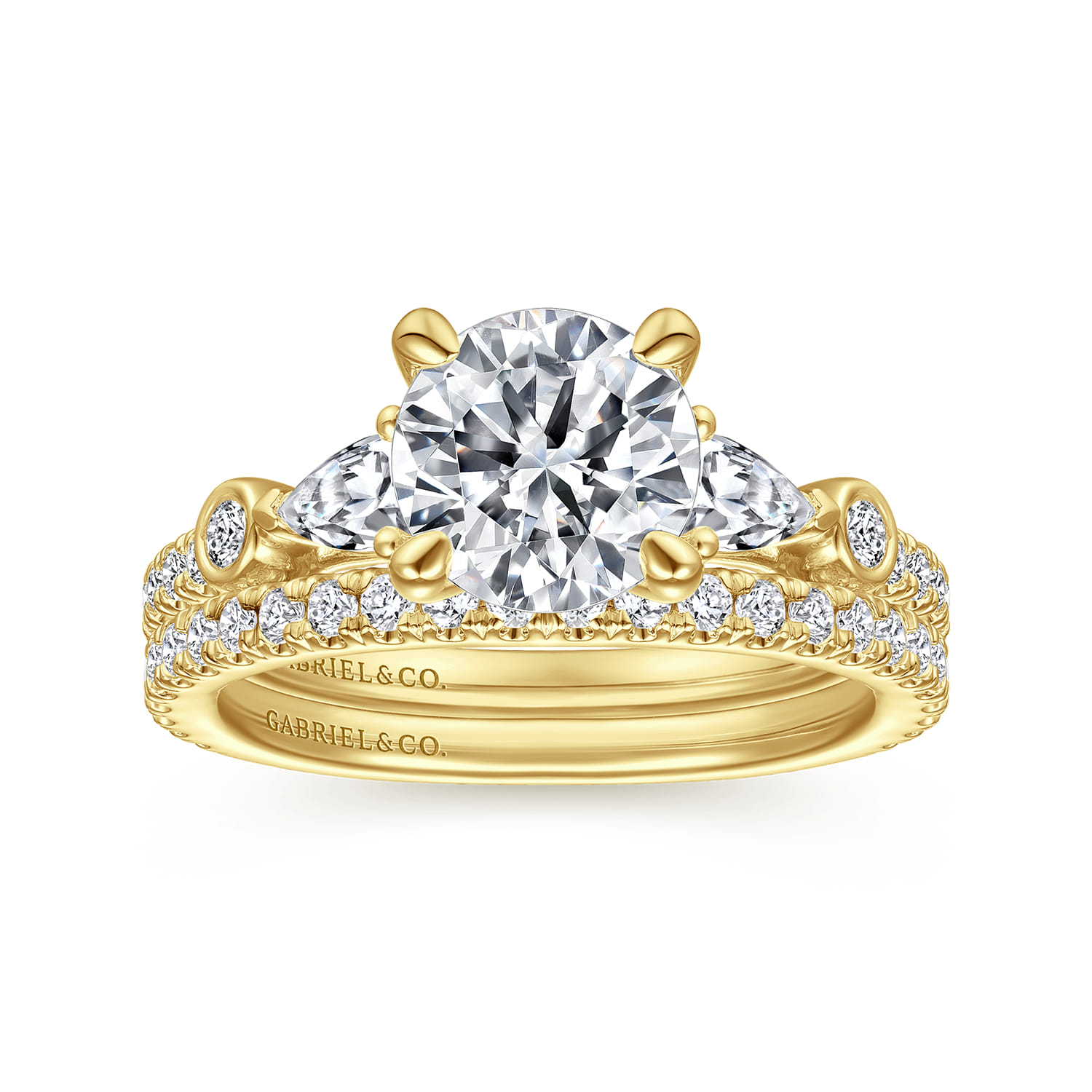 14K Yellow Gold Diamond Matching Wedding Band - 0.35 ct - Shot 4