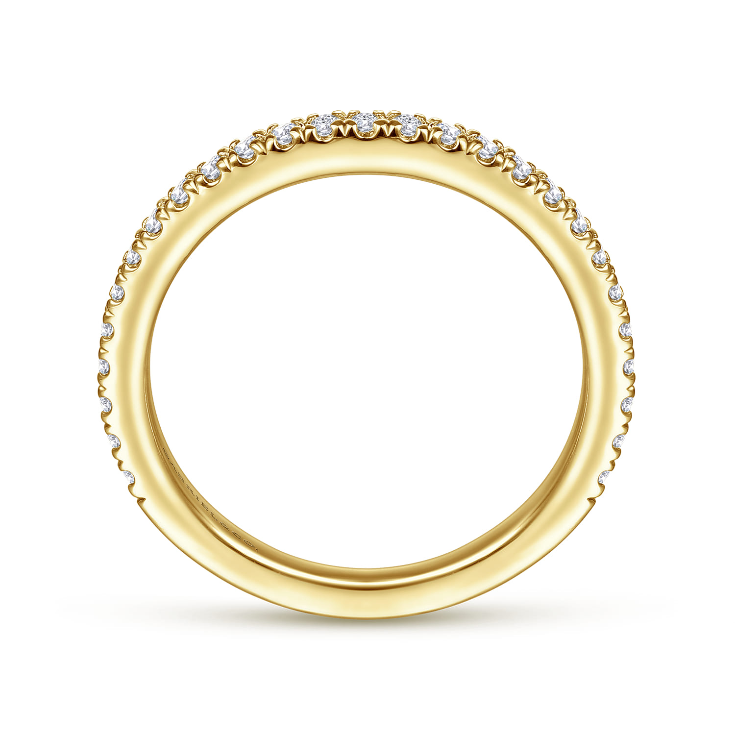 14K Yellow Gold Diamond Matching Wedding Band - 0.3 ct - Shot 2