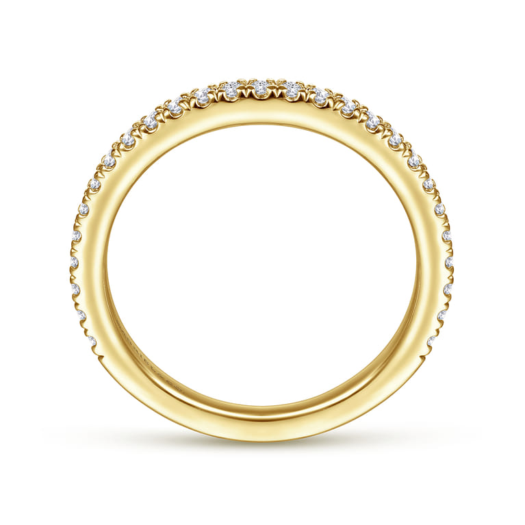 14K Yellow Gold Diamond Matching Wedding Band - 0.3 ct - Shot 2