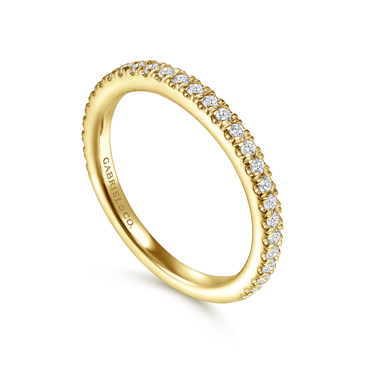 14K Yellow Gold Diamond Matching Wedding Band - 0.3 ct - Shot 3
