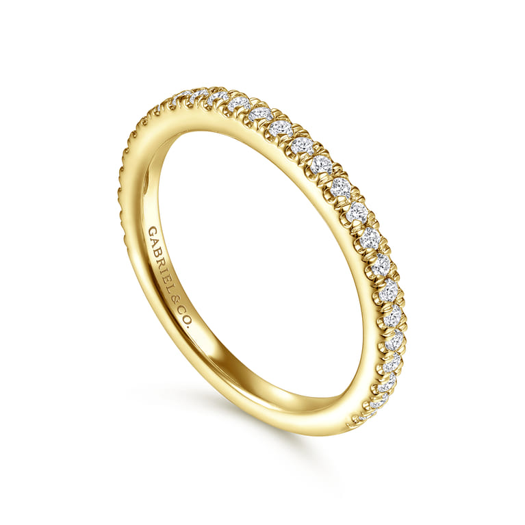 14K Yellow Gold Diamond Matching Wedding Band - 0.3 ct - Shot 3