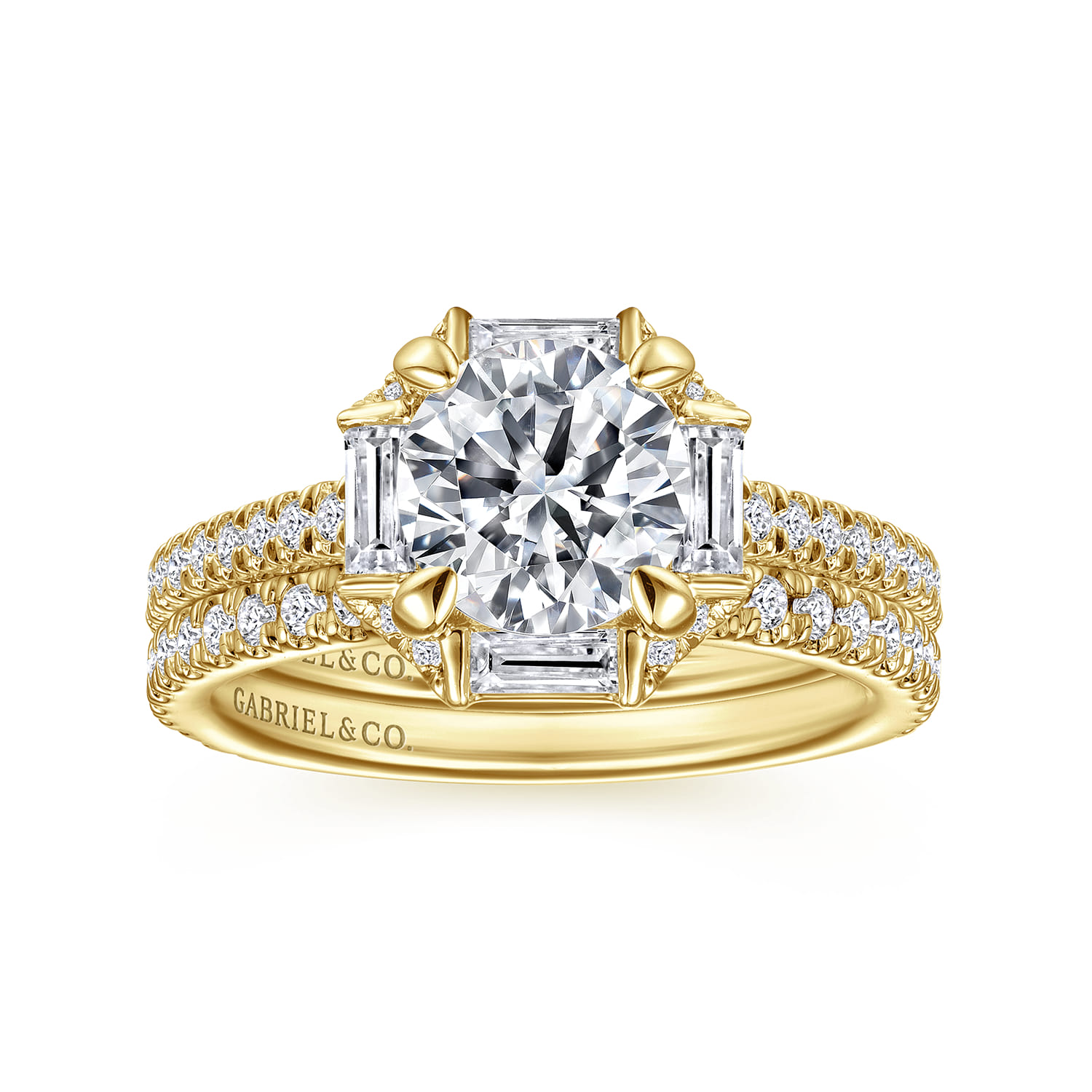 14K Yellow Gold Diamond Matching Wedding Band - 0.3 ct - Shot 4