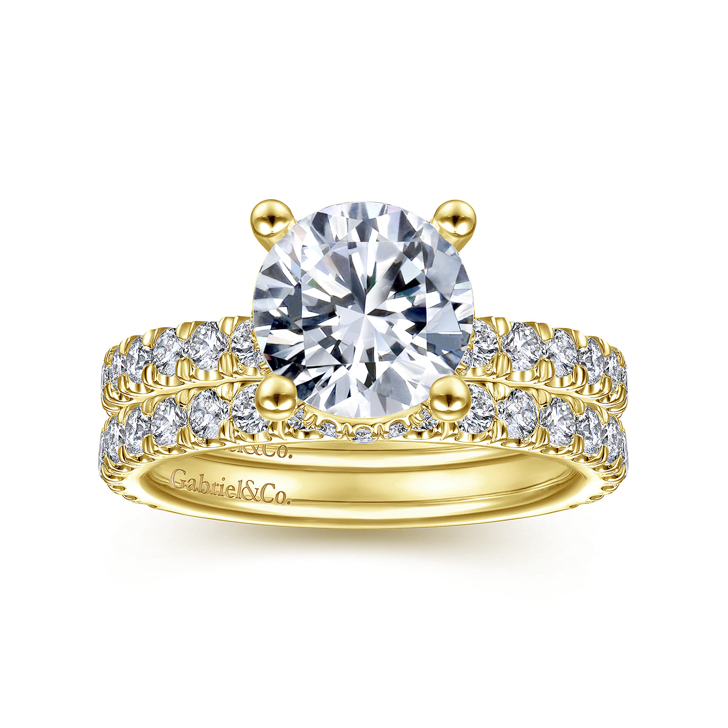 14K Yellow Gold Diamond Matching Wedding Band - 0.6 ct - Shot 4