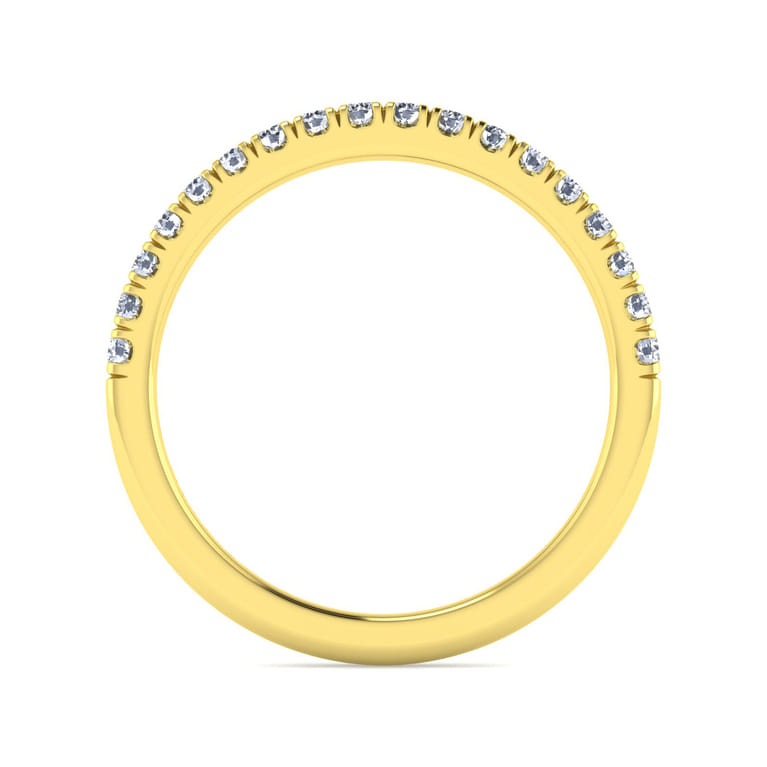 14K Yellow Gold Diamond Matching Wedding Band - 0.26 ct - Shot 2