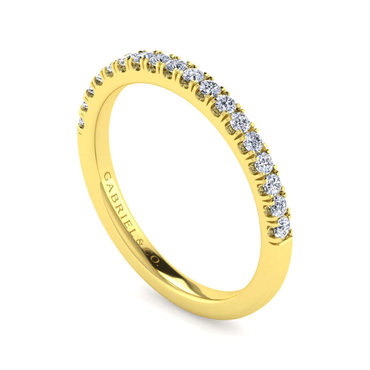 14K Yellow Gold Diamond Matching Wedding Band - 0.26 ct - Shot 3