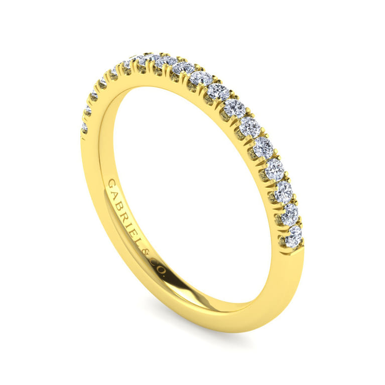 14K Yellow Gold Diamond Matching Wedding Band - 0.26 ct - Shot 3