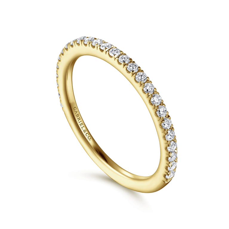 14K Yellow Gold Diamond Matching Wedding Band - 0.27 ct - Shot 3