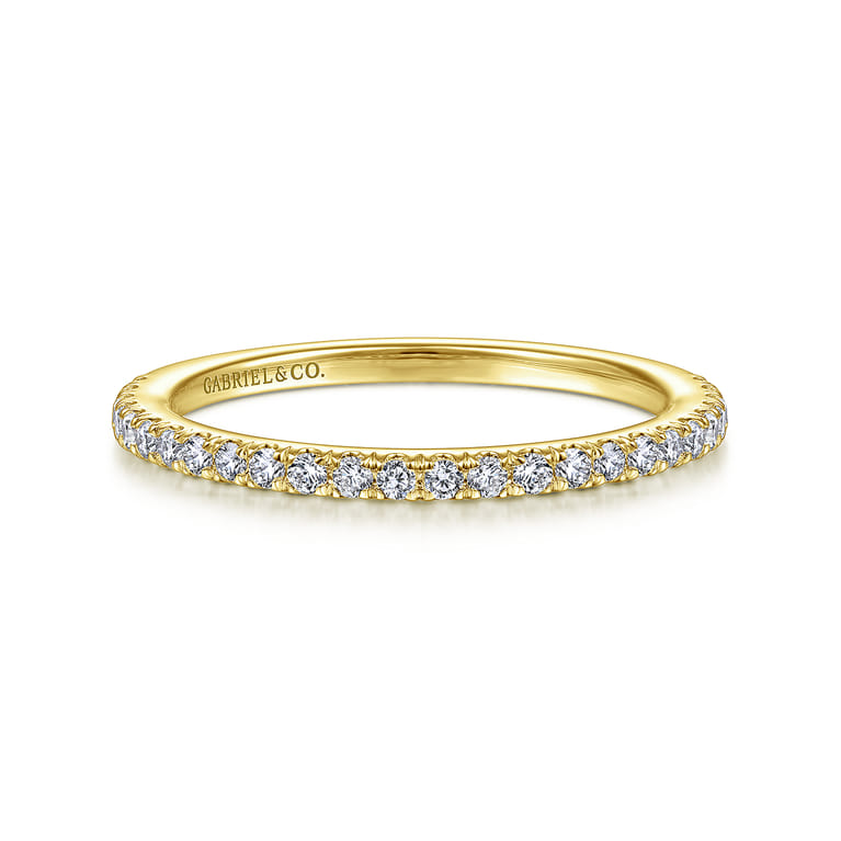 14K Yellow Gold Diamond Matching Wedding Band - 0.21 ct - Shot 1