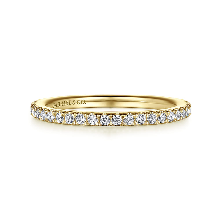 14K Yellow Gold Diamond Matching Wedding Band - 0.27 ct - Shot 1