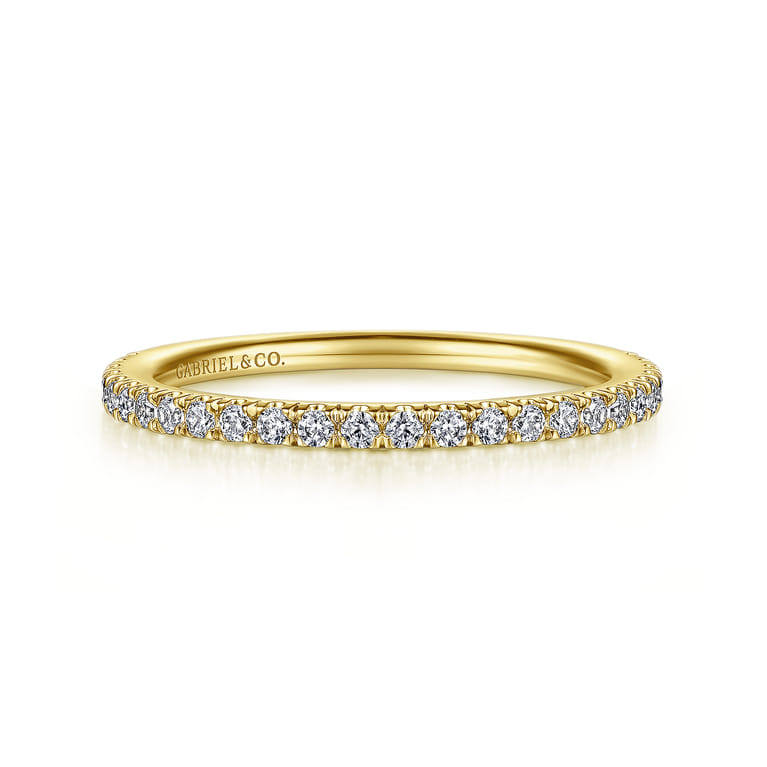 14K Yellow Gold Diamond Matching Wedding Band - 0.21 ct - Shot 1