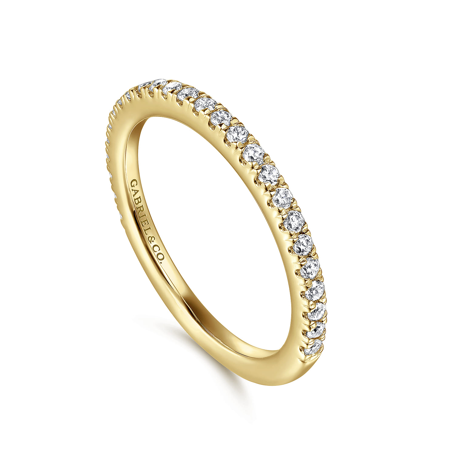 14K Yellow Gold Diamond Matching Wedding Band - 0.22 ct - Shot 3
