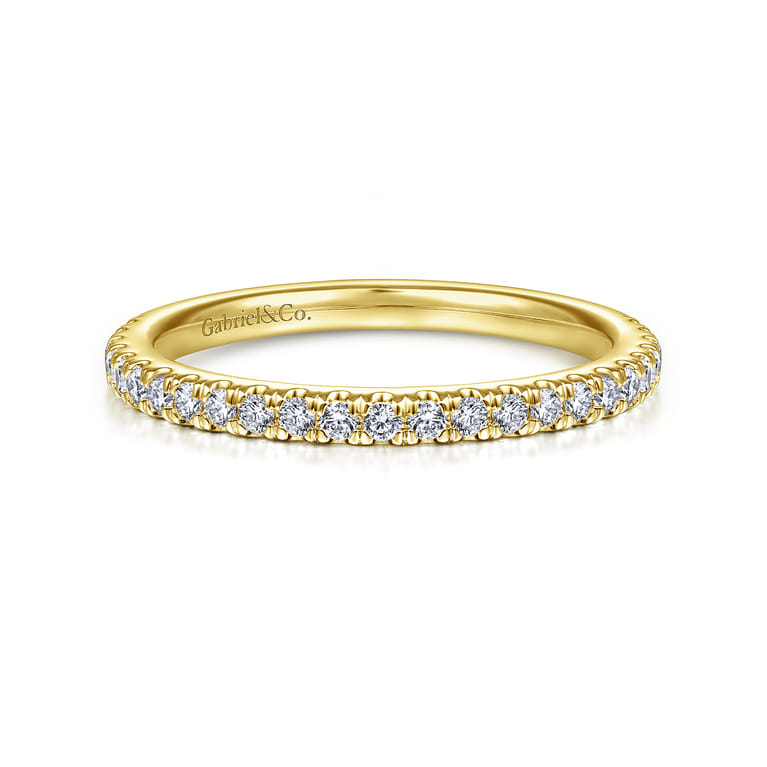 14K Yellow Gold Diamond Matching Wedding Band - 0.3 ct - Shot 1