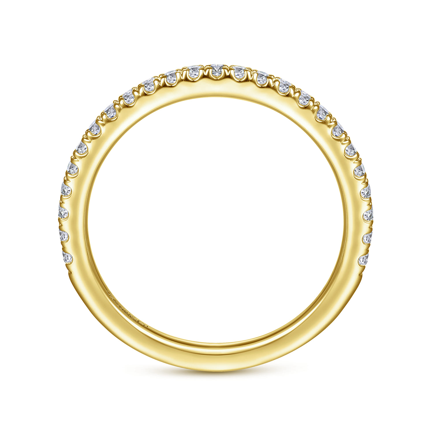 14K Yellow Gold Diamond Matching Wedding Band - 0.3 ct - Shot 2