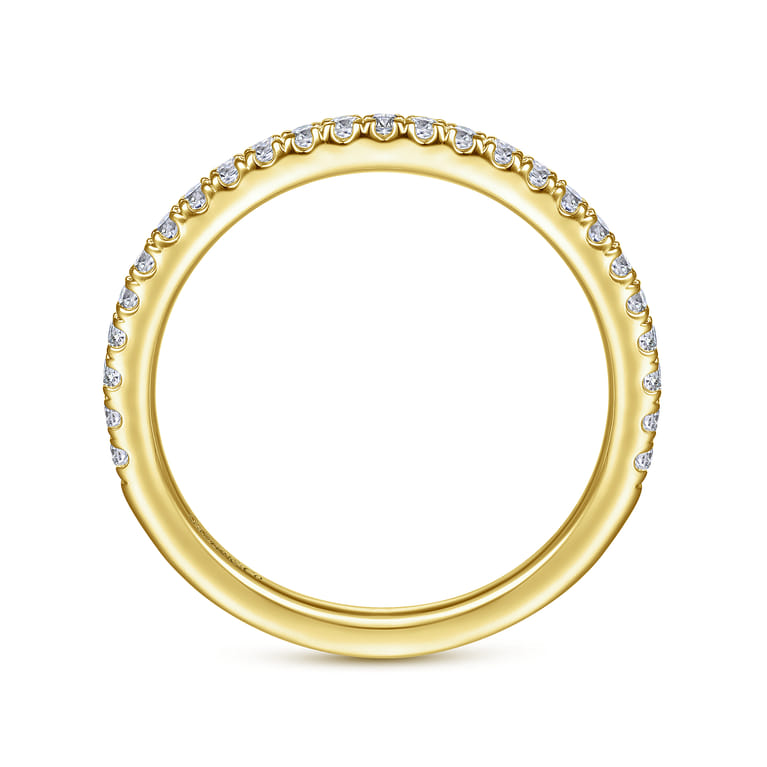 14K Yellow Gold Diamond Matching Wedding Band - 0.3 ct - Shot 2