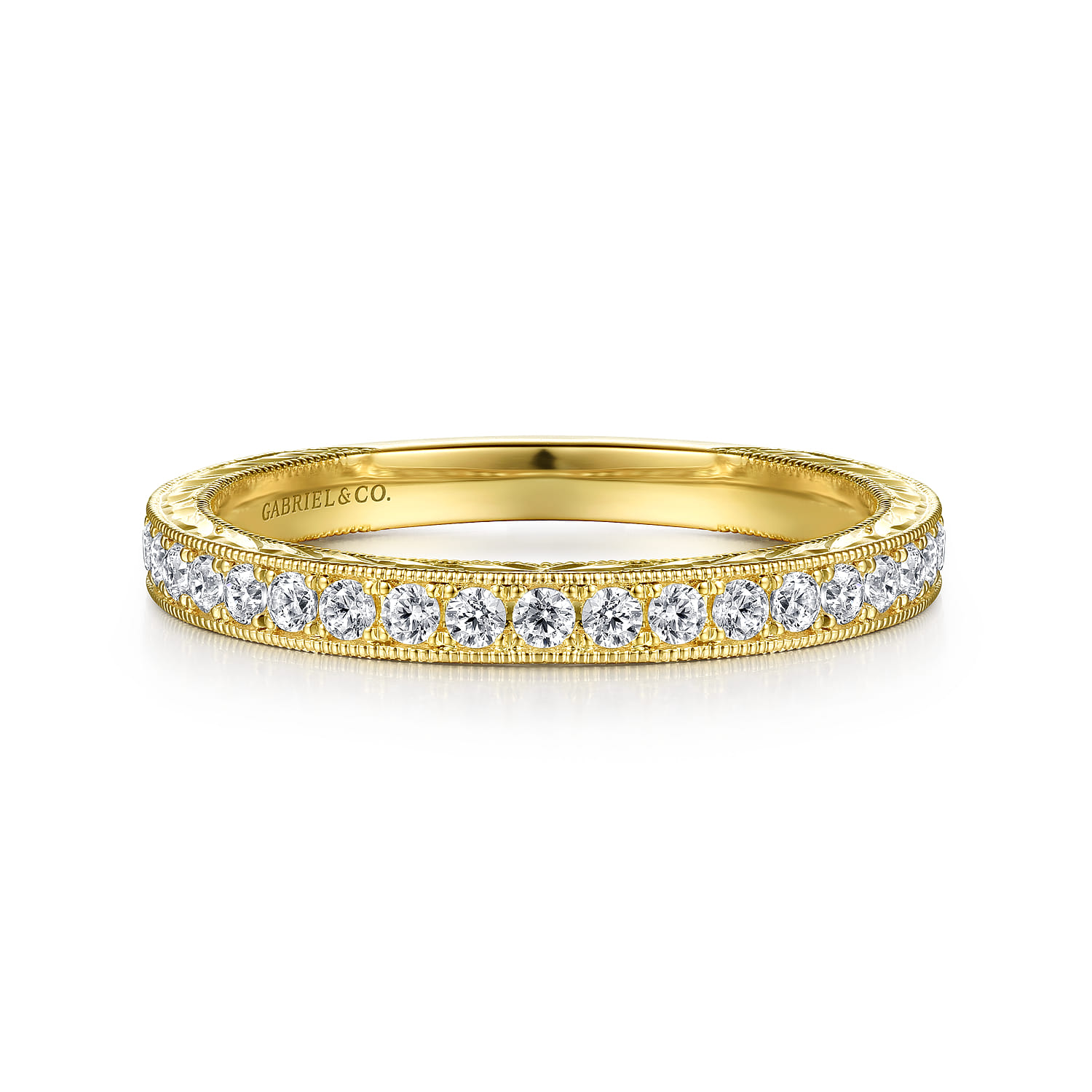 14K Yellow Gold Diamond Matching Wedding Band - 0.27 ct - Shot 1