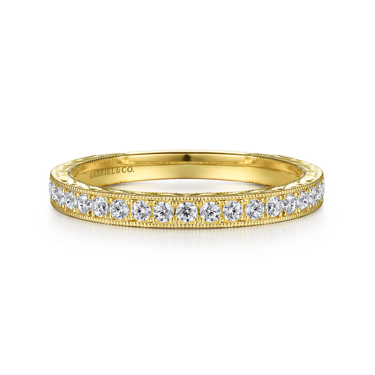 14K Yellow Gold Diamond Matching Wedding Band - 0.27 ct - Shot 1