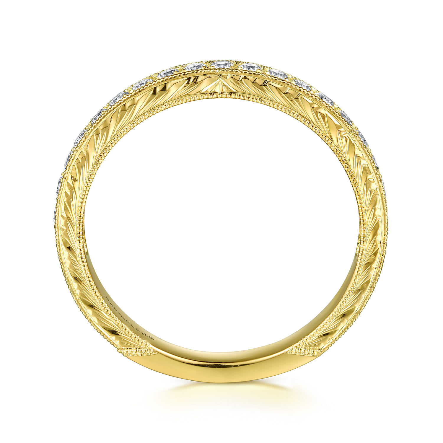 14K Yellow Gold Diamond Matching Wedding Band - 0.27 ct - Shot 2