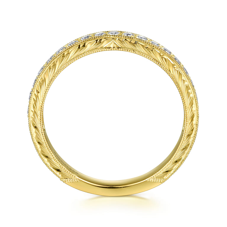 14K Yellow Gold Diamond Matching Wedding Band - 0.27 ct - Shot 2