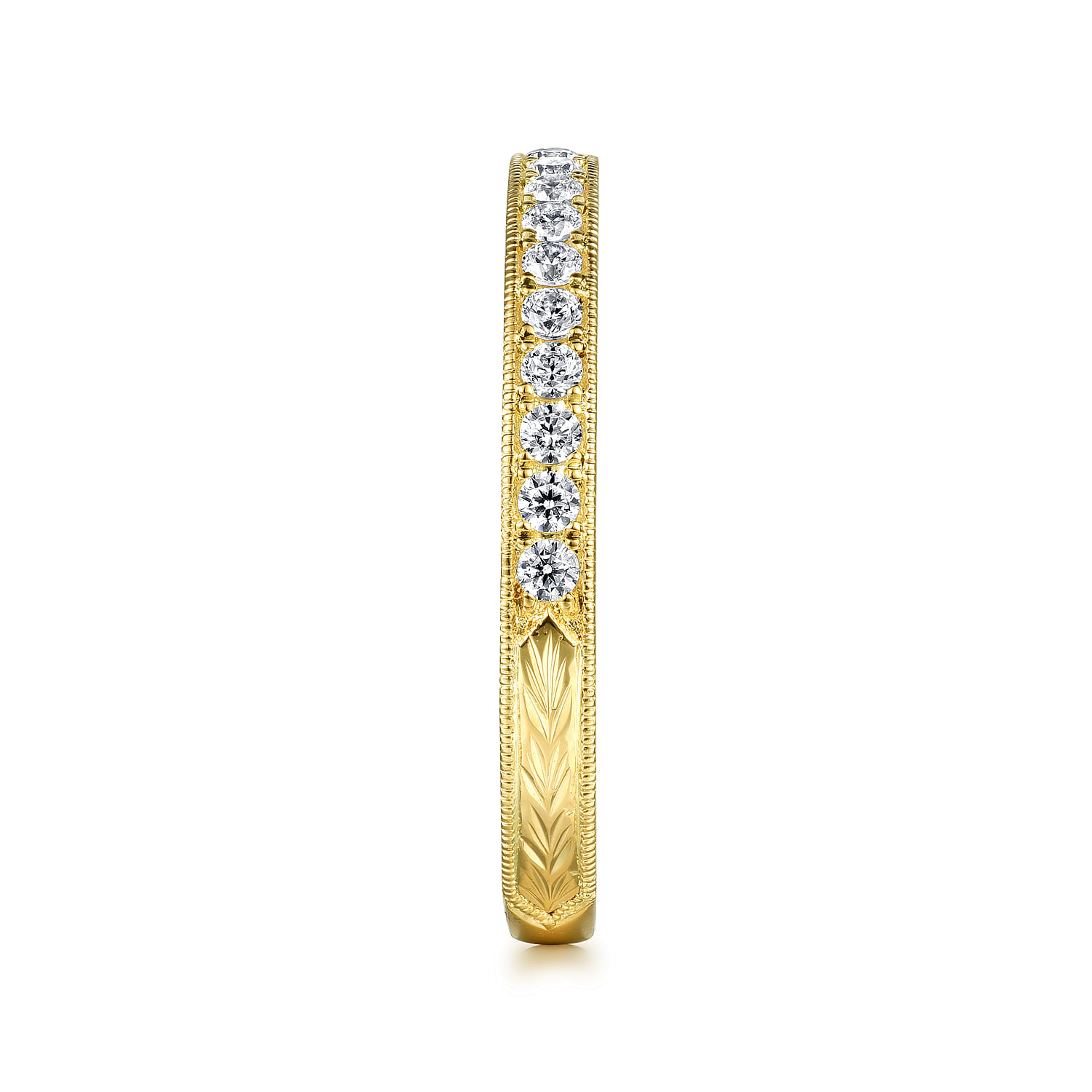 14K Yellow Gold Diamond Matching Wedding Band - 0.27 ct - Shot 5