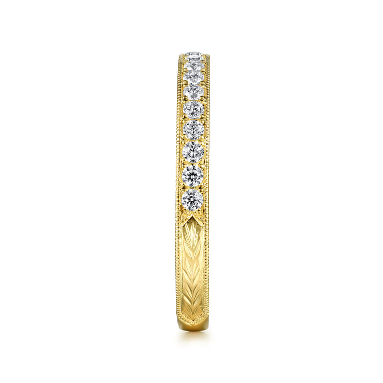 14K Yellow Gold Diamond Matching Wedding Band - 0.27 ct - Shot 5