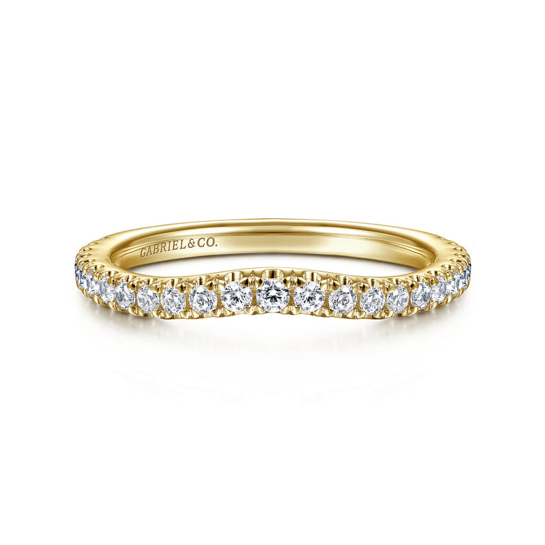 14K Yellow Gold Diamond Matching Wedding Band - Shot 1