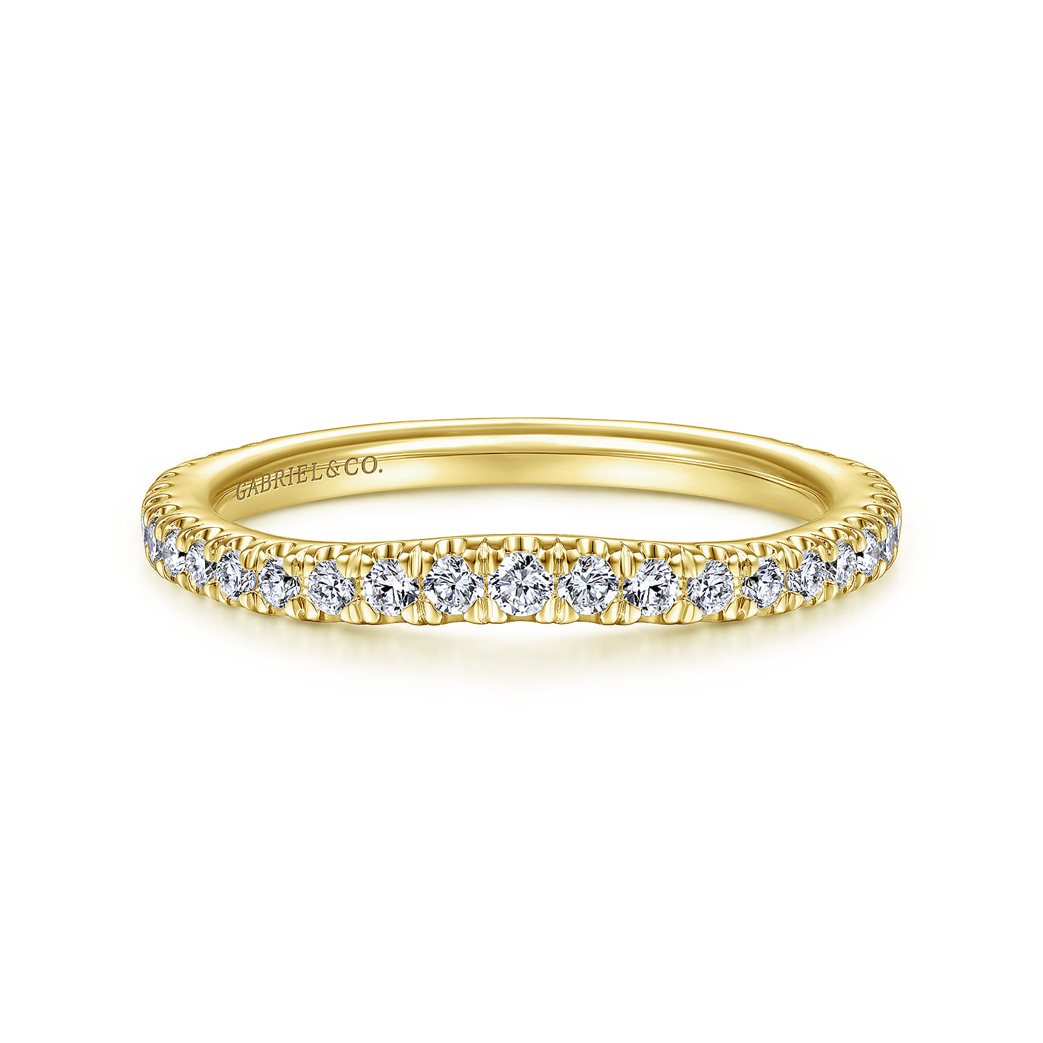 14K Yellow Gold Diamond Matching Wedding Band - 0.34 ct - Shot 1