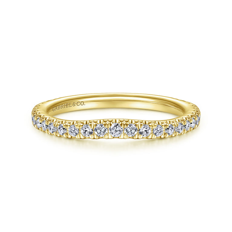 14K Yellow Gold Diamond Matching Wedding Band - 0.34 ct - Shot 1