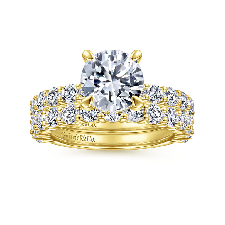 14K Yellow Gold Diamond Matching Wedding Band - 1.02 ct - Shot 2