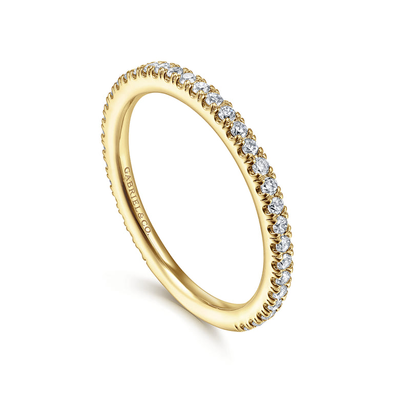 14K Yellow Gold Diamond Matching Wedding Band - 0.33 ct - Shot 3