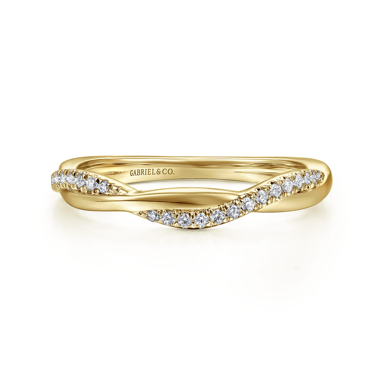 14K Yellow Gold Diamond Matching Wedding Band - 0.16 ct - Shot 1