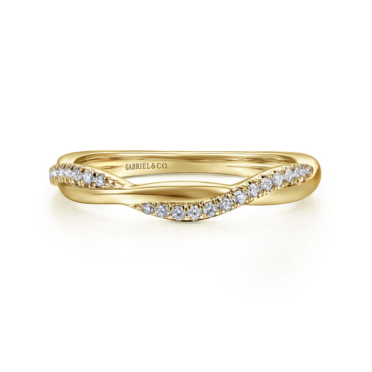 14K Yellow Gold Diamond Matching Wedding Band - 0.16 ct - Shot 1