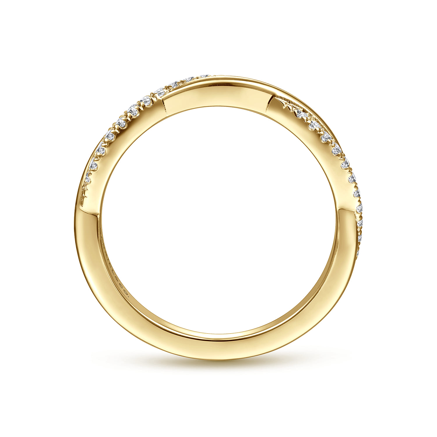 14K Yellow Gold Diamond Matching Wedding Band - 0.16 ct - Shot 2