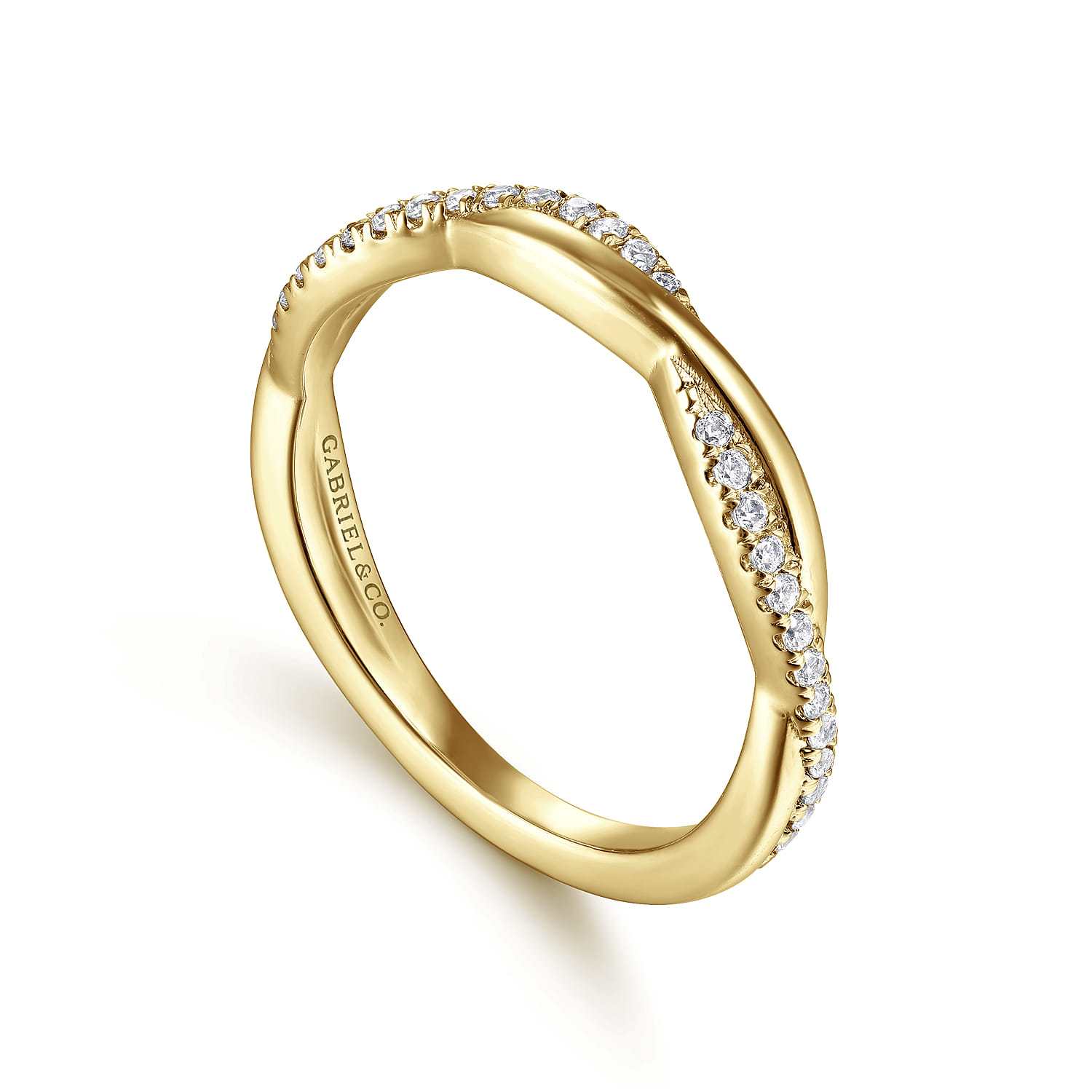 14K Yellow Gold Diamond Matching Wedding Band - 0.16 ct - Shot 3