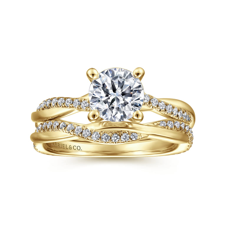 14K Yellow Gold Diamond Matching Wedding Band - 0.16 ct - Shot 4