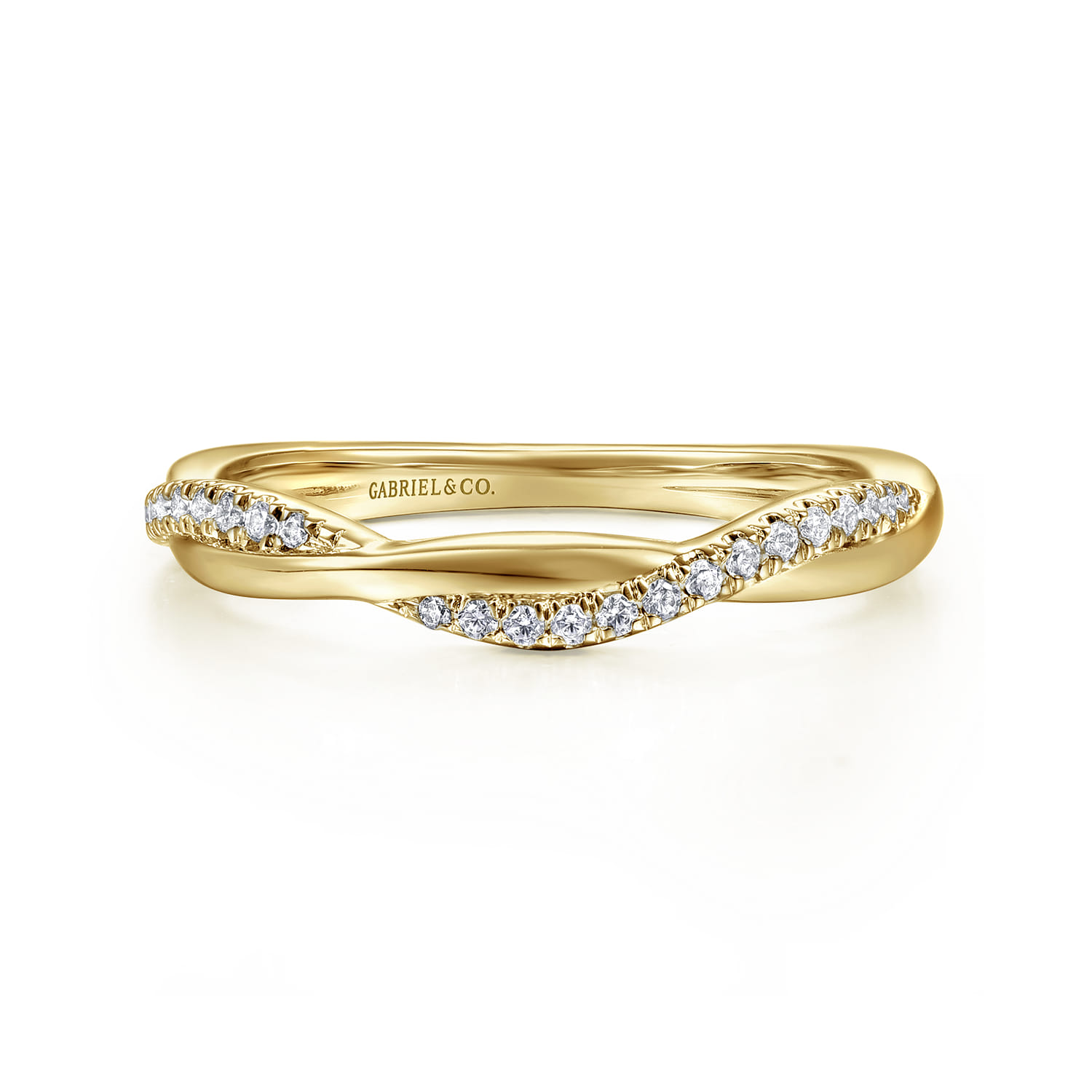 14K Yellow Gold Diamond Matching Wedding Band - 0.16 ct - Shot 1