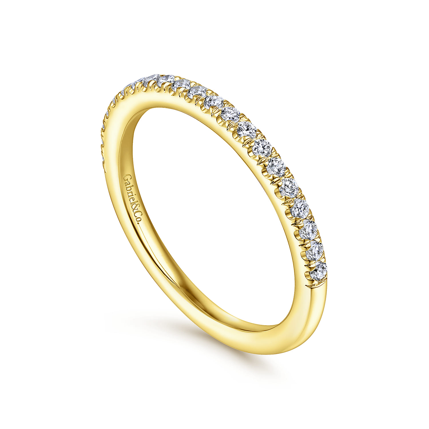 14K Yellow Gold Diamond Matching Wedding Band - 0.22 ct - Shot 3