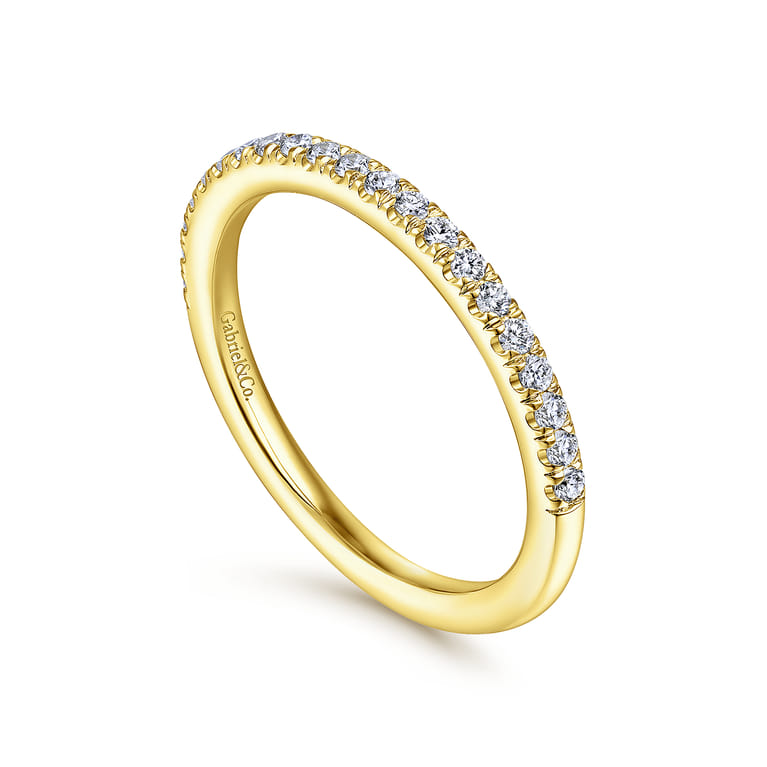 14K Yellow Gold Diamond Matching Wedding Band - 0.22 ct - Shot 3