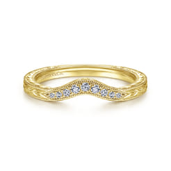 14K Yellow Gold Diamond Matching Wedding Band