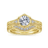 14K Yellow Gold Diamond Matching Wedding Band - 0.08 ct