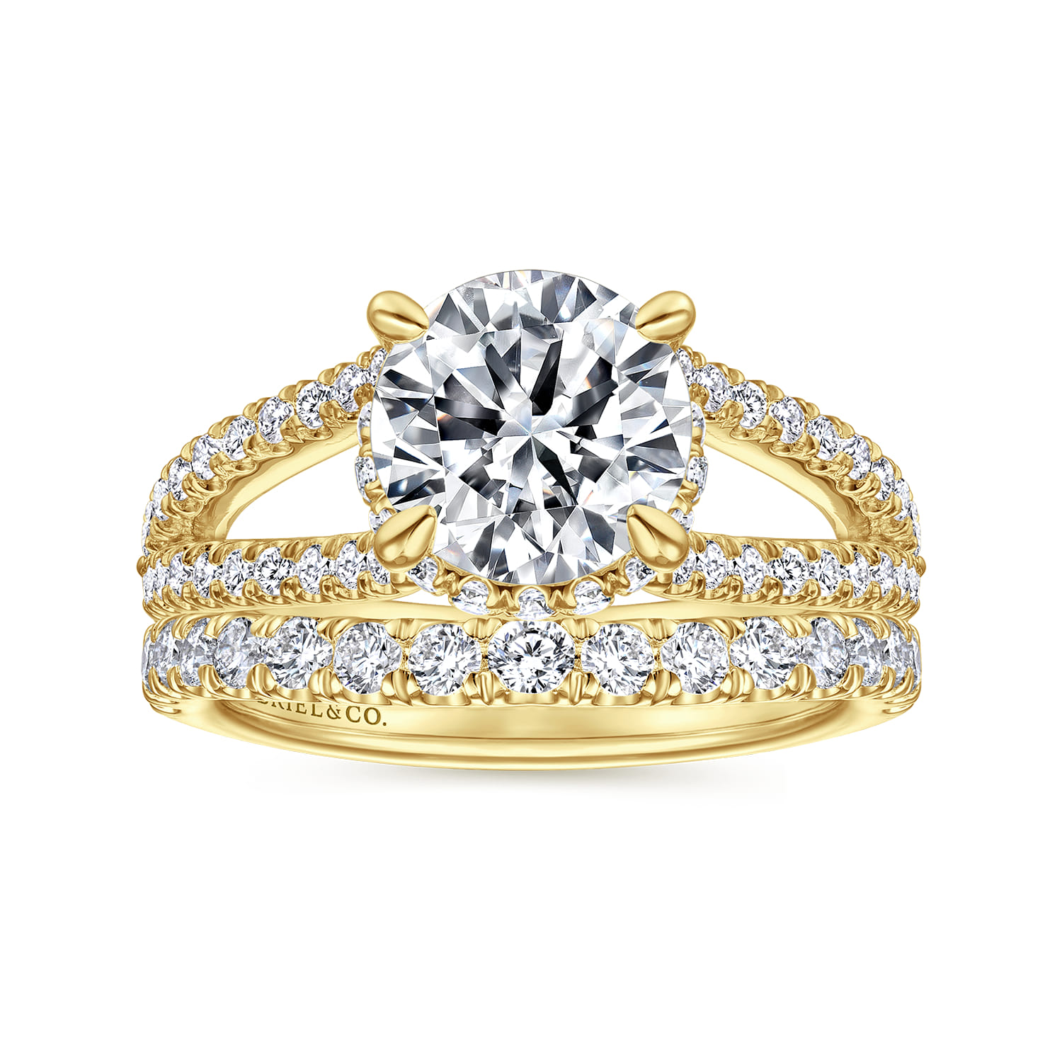 14K Yellow Gold Diamond Matching Wedding Band - 0.51 ct - Shot 4