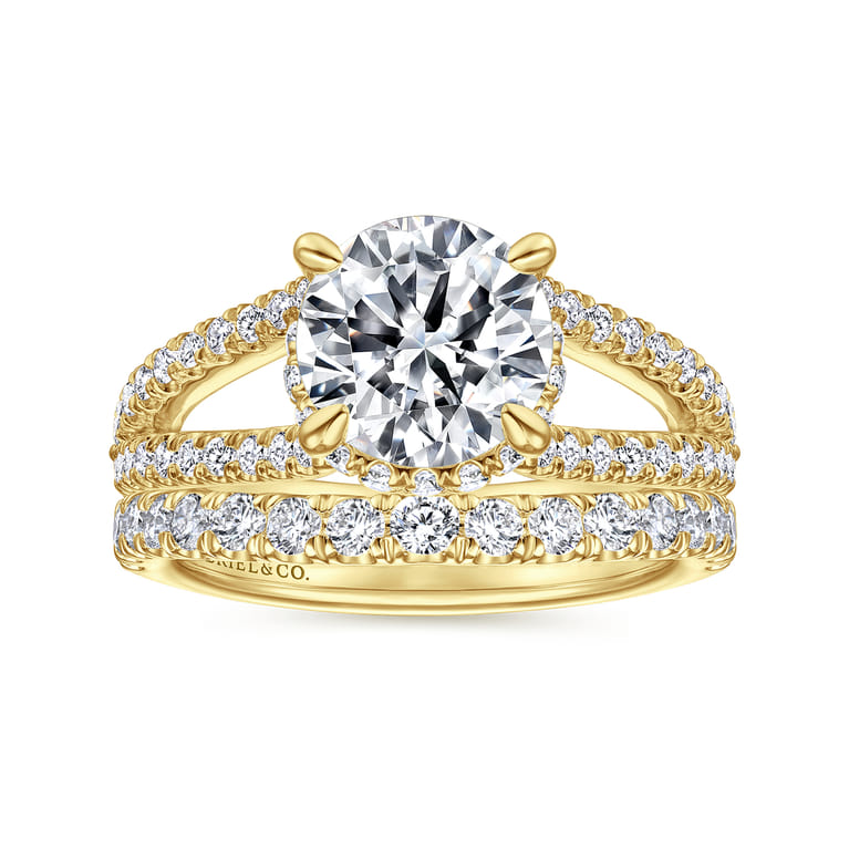 14K Yellow Gold Diamond Matching Wedding Band - 0.51 ct - Shot 4