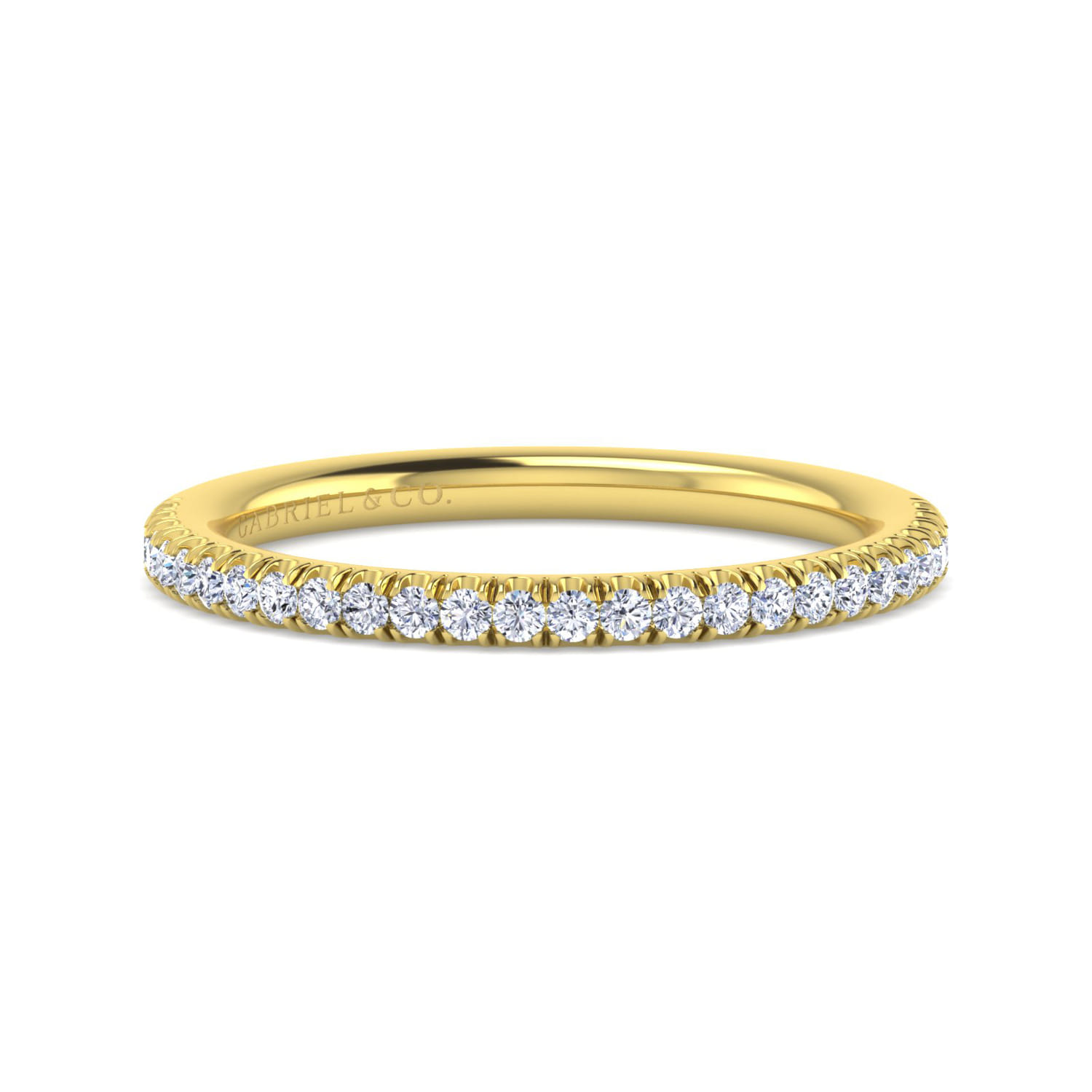 14K Yellow Gold Diamond Matching Wedding Band - 0.2 ct - Shot 1