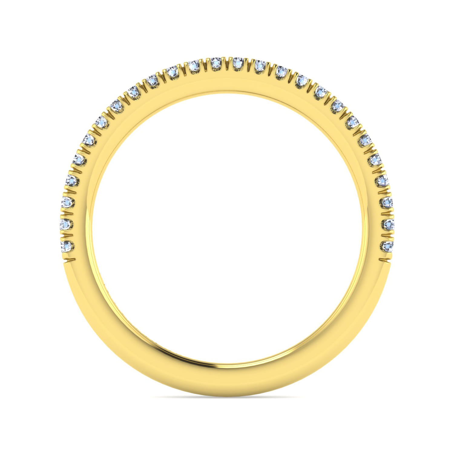 14K Yellow Gold Diamond Matching Wedding Band - 0.2 ct - Shot 2
