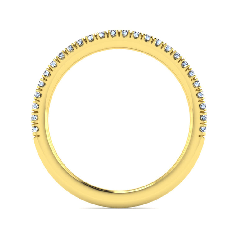 14K Yellow Gold Diamond Matching Wedding Band - 0.2 ct - Shot 2