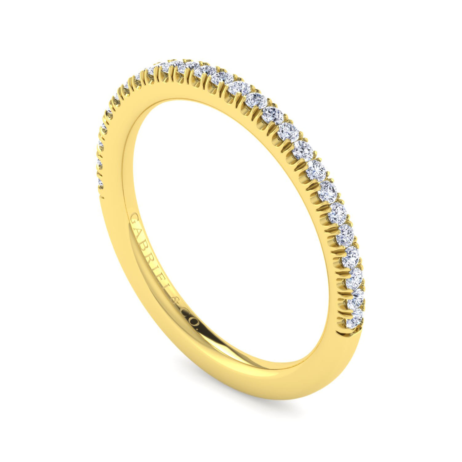 14K Yellow Gold Diamond Matching Wedding Band - 0.2 ct - Shot 3