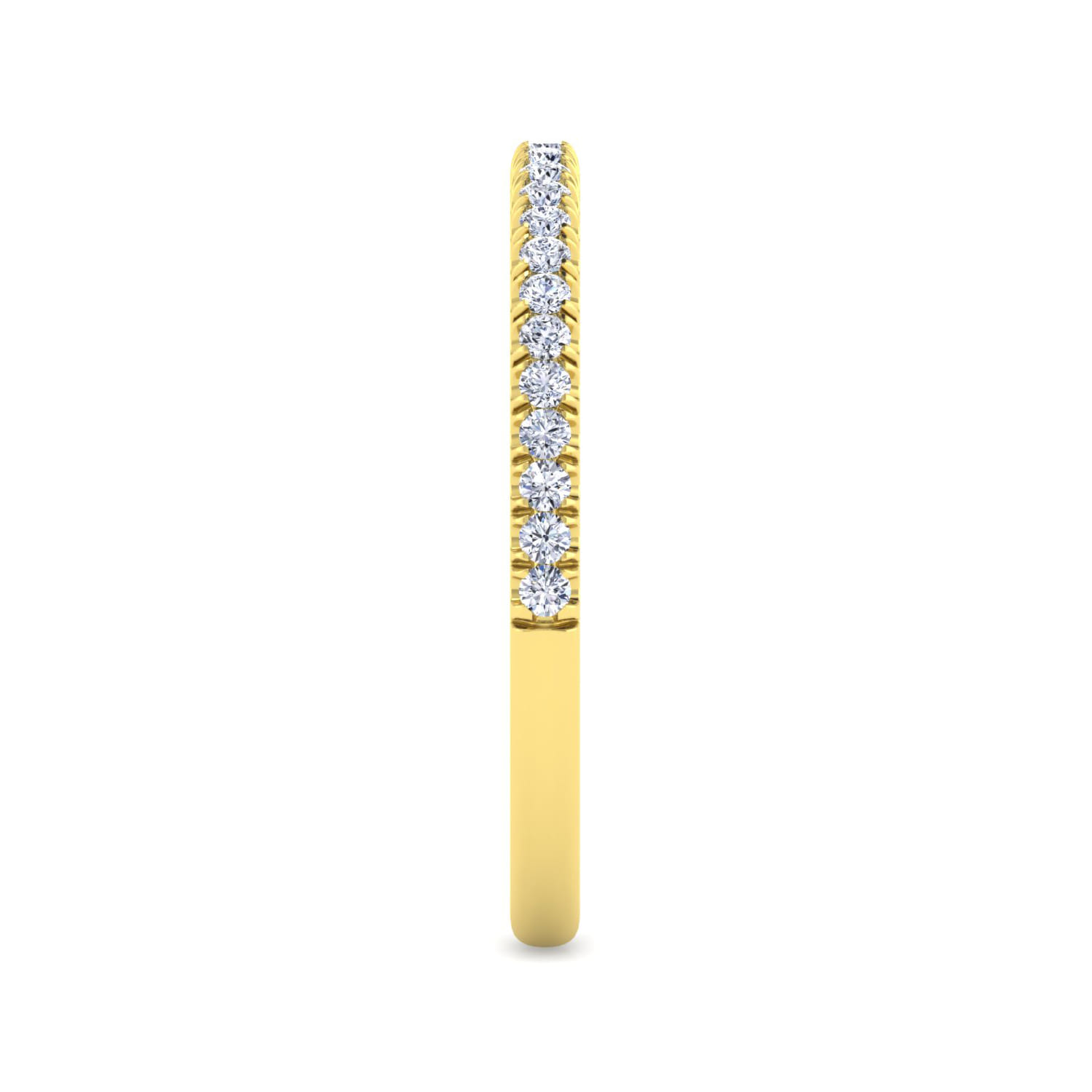 14K Yellow Gold Diamond Matching Wedding Band - 0.2 ct - Shot 4