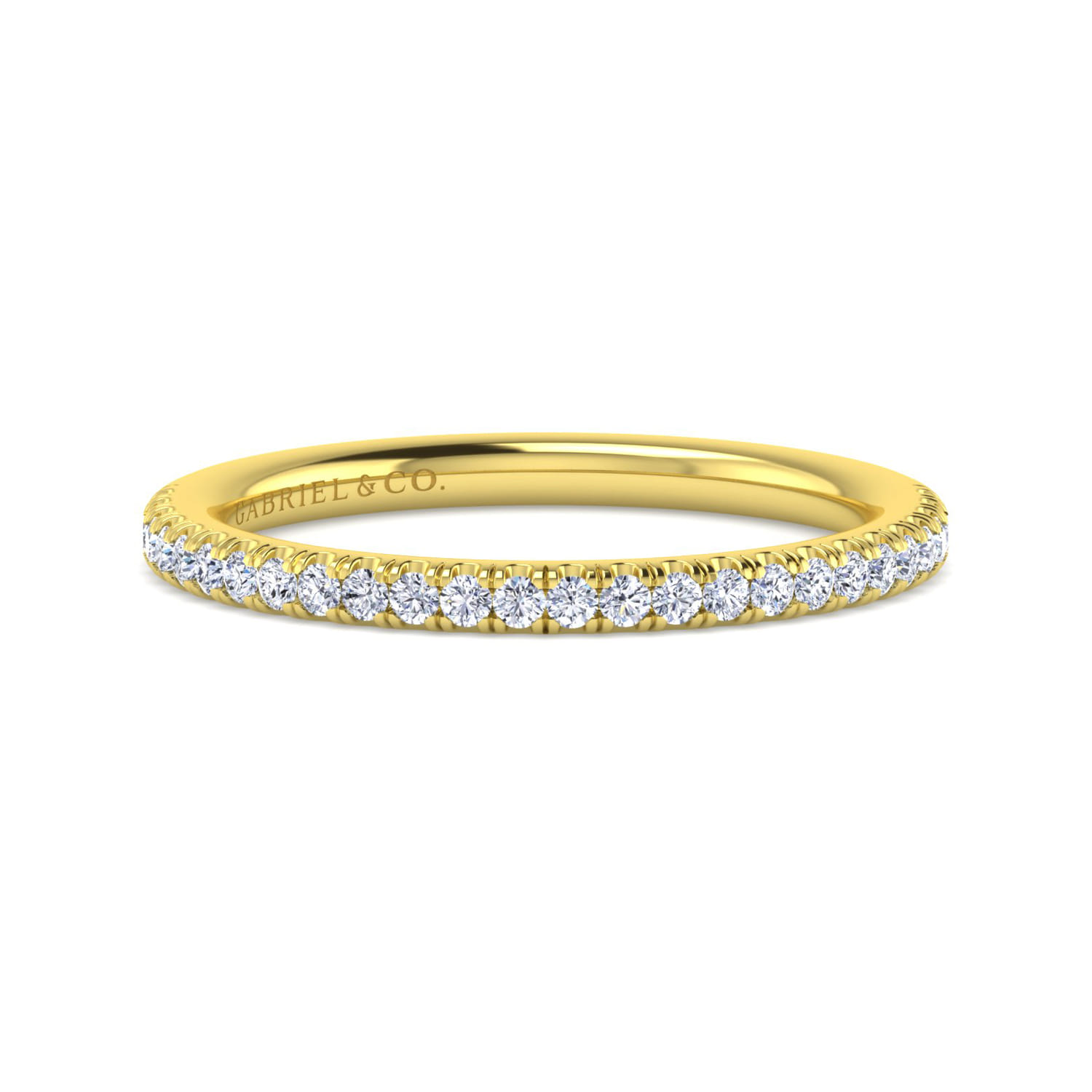 14K Yellow Gold Diamond Matching Wedding Band - 0.2 ct - Shot 1