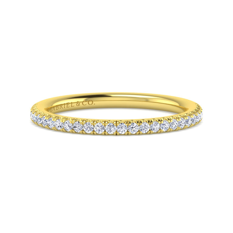 14K Yellow Gold Diamond Matching Wedding Band - 0.2 ct - Shot 1