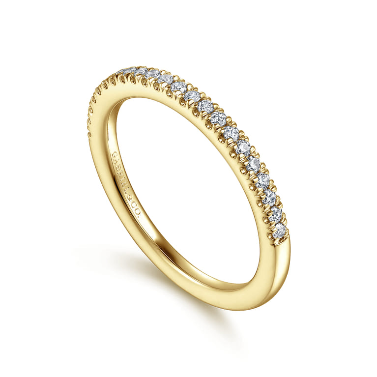 14K Yellow Gold Diamond Matching Wedding Band - 0.21 ct - Shot 3